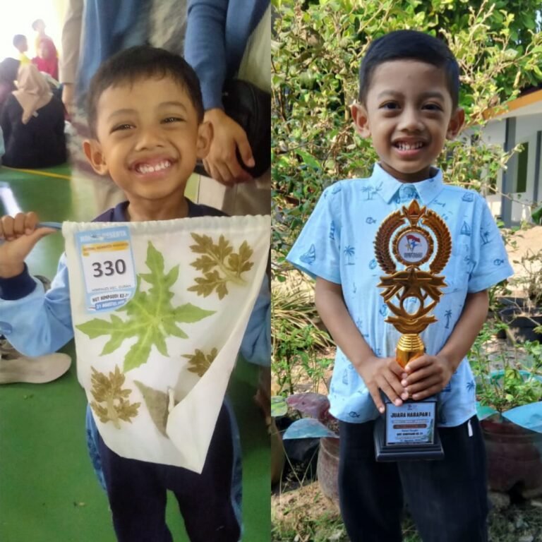 Bangga! KB IT Nurul Izzah Raih Juara Harapan 1 Lomba Ecoprint Mamamia HUT Ke-21 HIMPAUDI